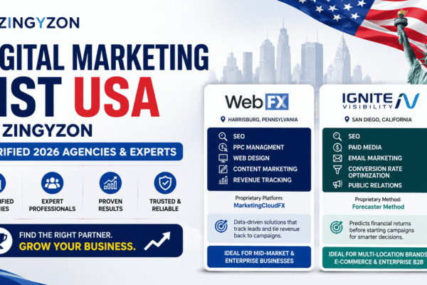 Digital Marketing List USA by Zingyzon - Verified 2026 Agencies & Experts