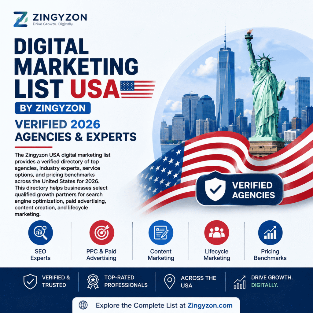 Digital Marketing List USA by Zingyzon - Verified 2026 Agencies & Experts